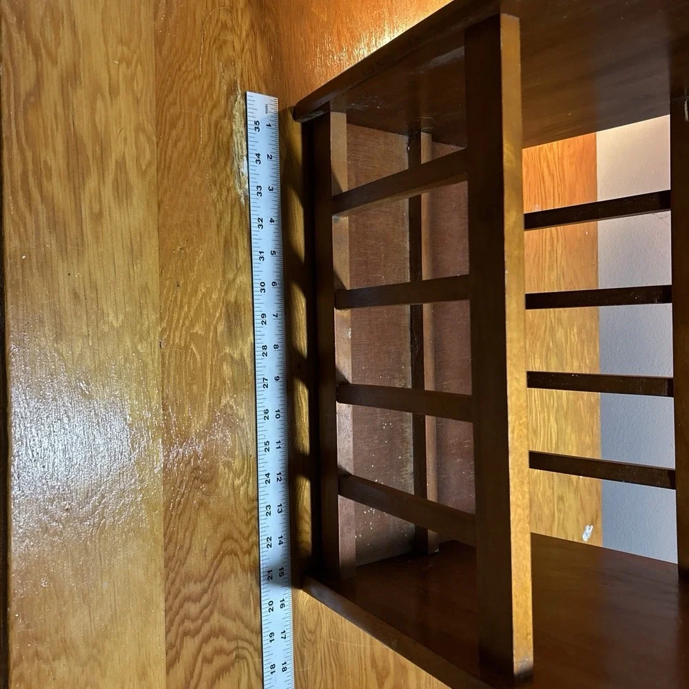 Vintage Large Oak Magazine Rack  Country Cottage 60s 70s Oversized 17x19.5